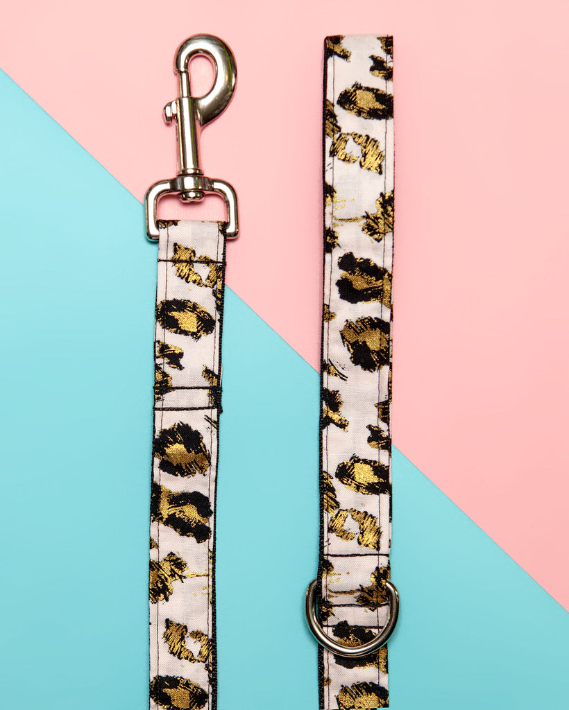Blush Pink Animal Print Dog Leash (Made in the USA) (FINAL SALE) WALK DAPPER DEXTER   