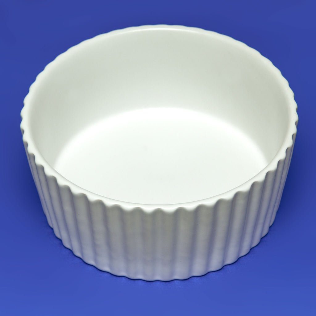 Ripple Ceramic Dog Bowl in White (FINAL SALE) Eat WAGGO   