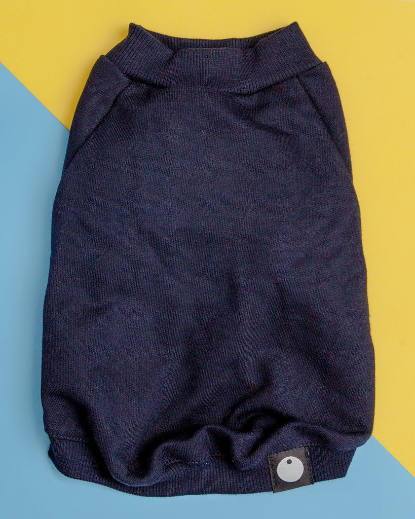 Cut-Sleeve Crewneck Pullover in New Navy<br>(Made in NYC!) Wear DOG & CO. COLLECTION   