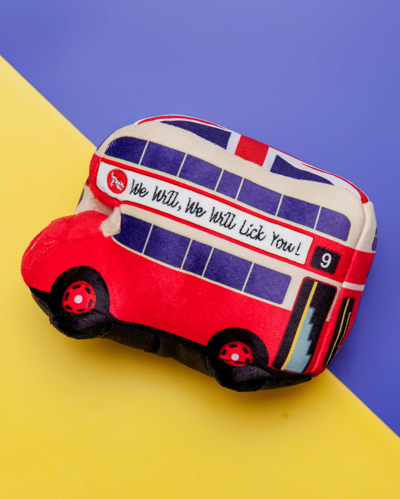 Double Decker Bus Plush Dog Toy Play P.L.A.Y.   