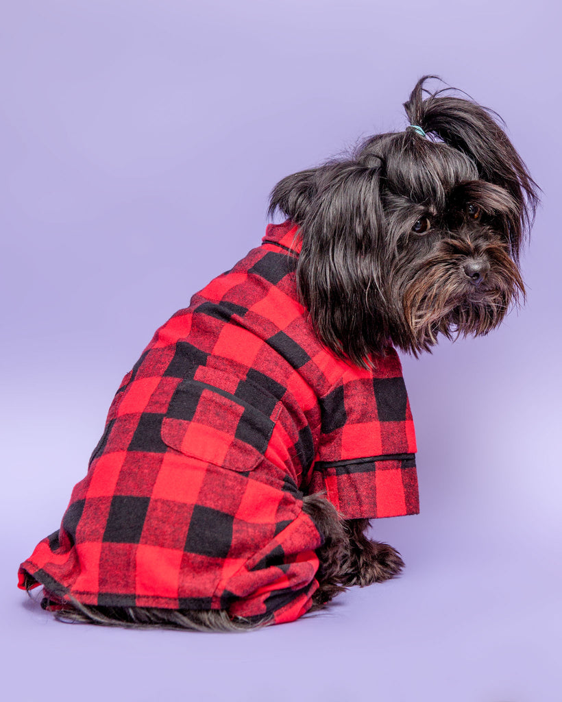 Pet Apparel Fabdog Pjs FAB DOG Buffalo Check Flannel Dog PJ's DOG