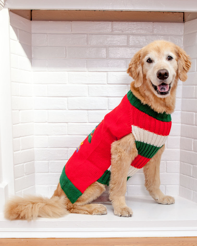 Barking Around the Christmas Tree Handknit Dog Sweater Wear PERUVIAN KNITS   