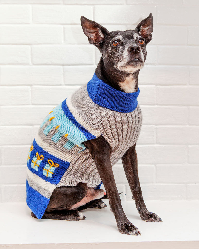 Yappy Hanukkah Handknit Dog Sweater Wear PERUVIAN KNITS   