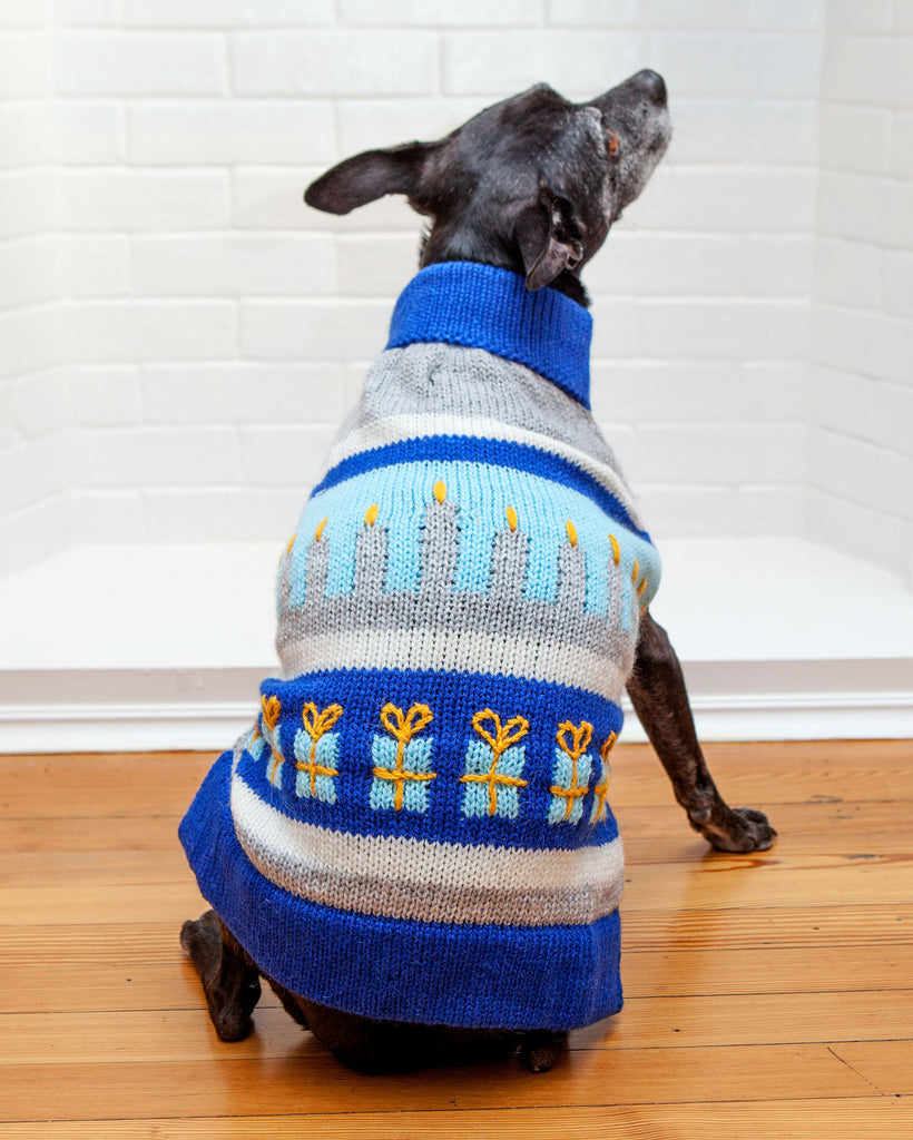Yappy Hanukkah Handknit Dog Sweater Wear PERUVIAN KNITS   