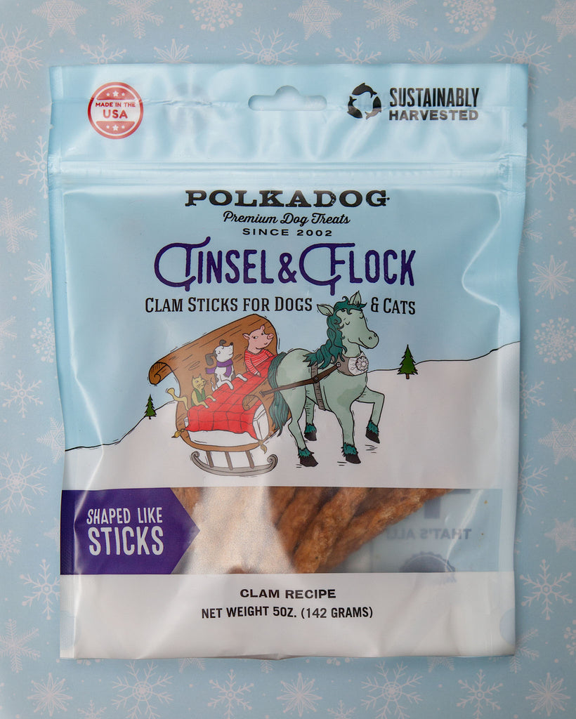 Tinsel & Flock Clam Chowda Stick Dog Treats Eat POLKA DOG BAKERY   