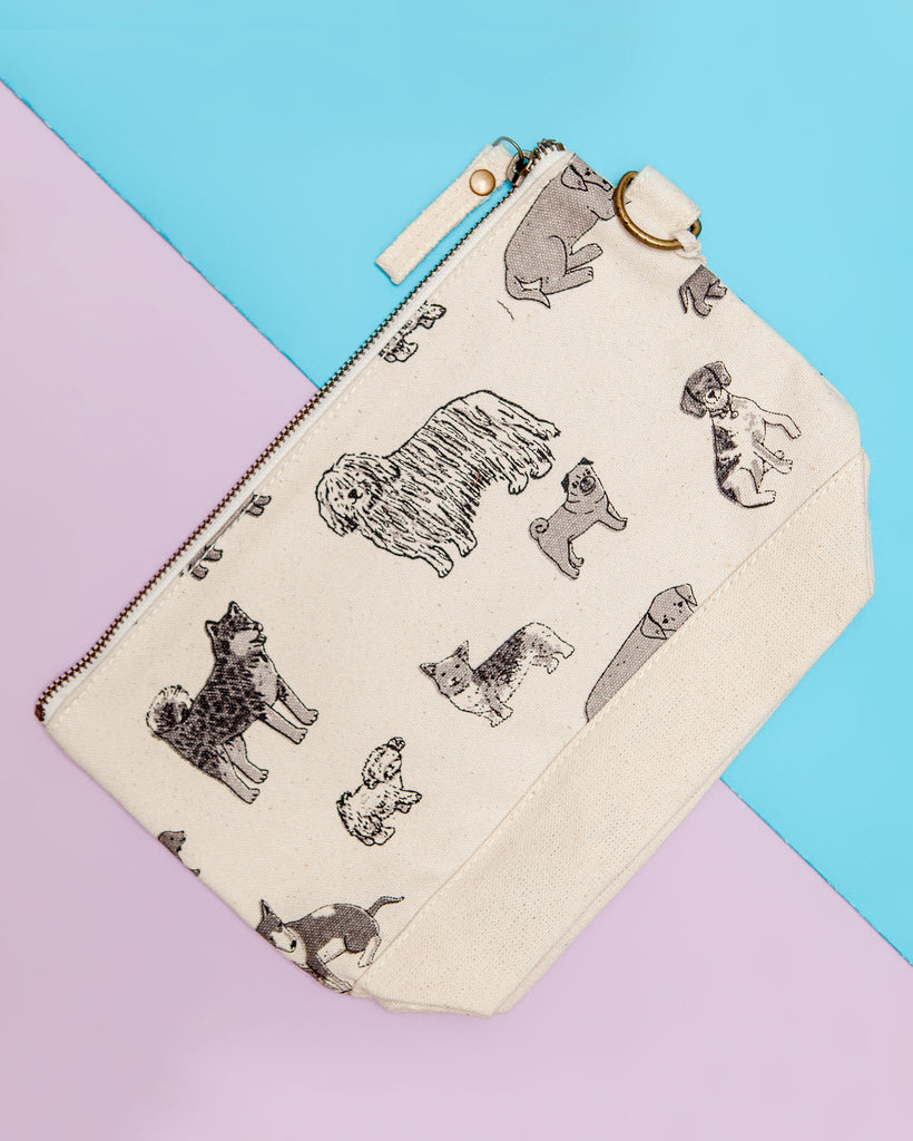 Dog Print All Purpose Pouch in Natural Human SHORE BAGS   