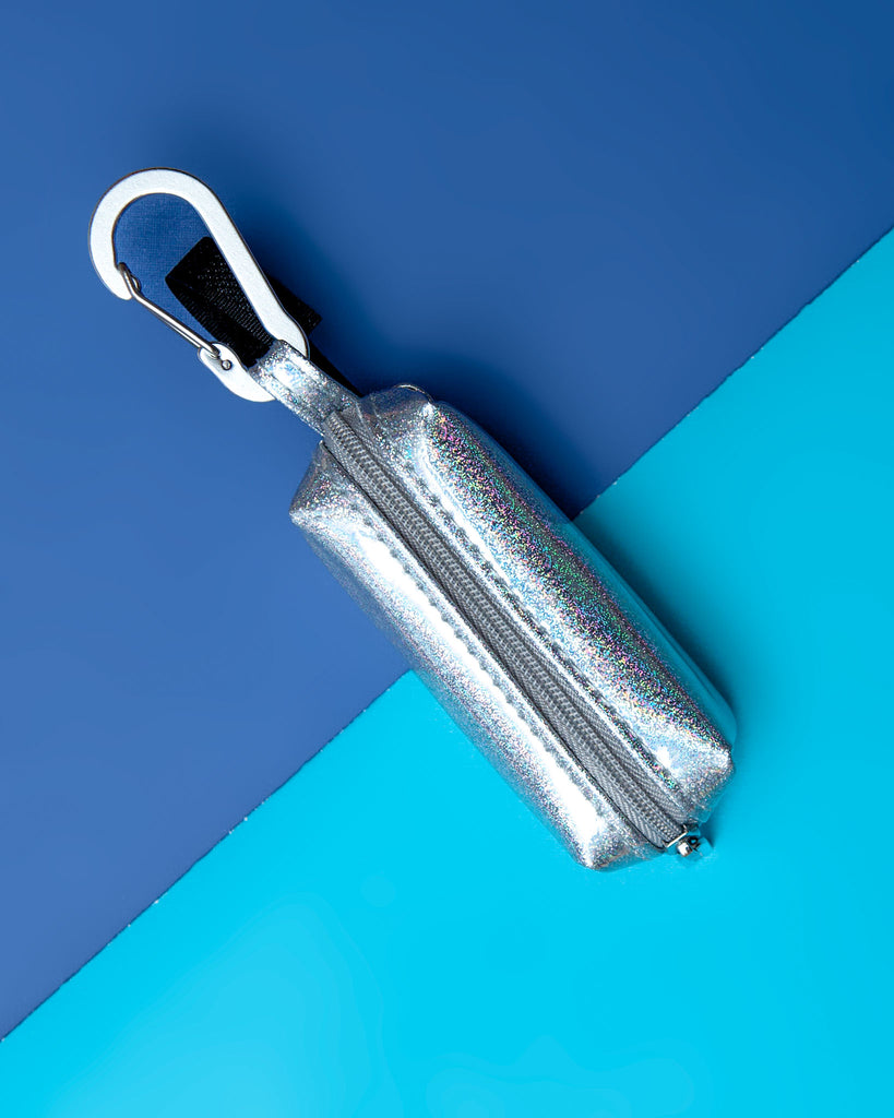Silver Holographic Dog Waste Bag Dispenser << FINAL SALE >> WALK DOGGIE WALK   