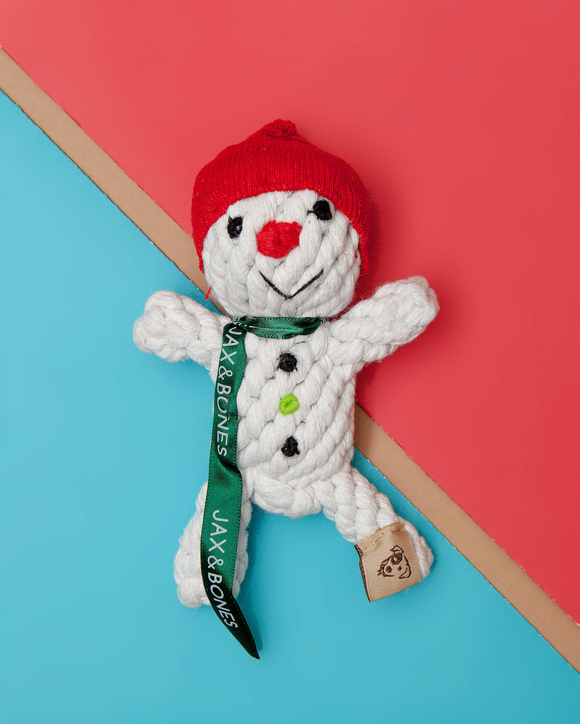 Snowman Rope Dog Toy Play JAX & BONES   