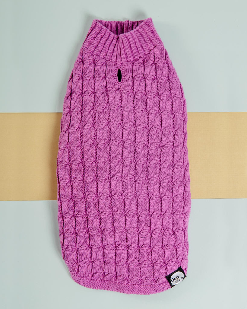The Uptown Cable Knit Sweater in Radiant Orchid American Cotton (Made in NYC) Wear DOG & CO. COLLECTION   