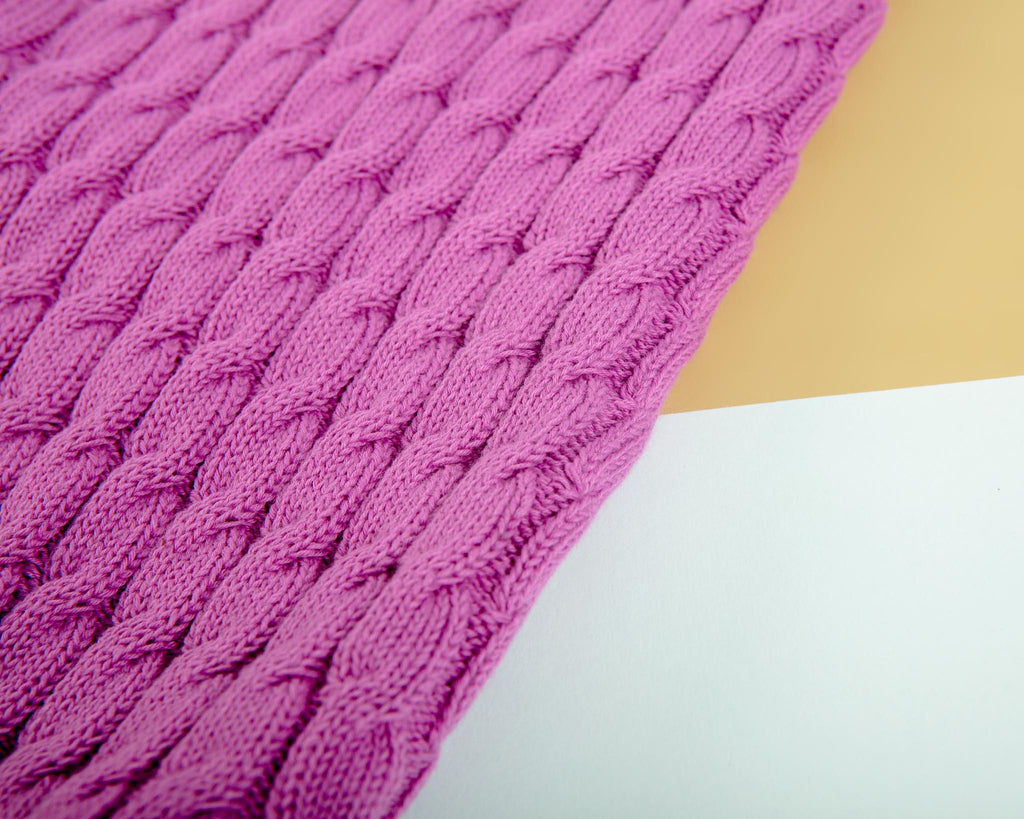 The Uptown Cable Knit Sweater in Radiant Orchid American Cotton (Made in NYC) Wear DOG & CO. COLLECTION   