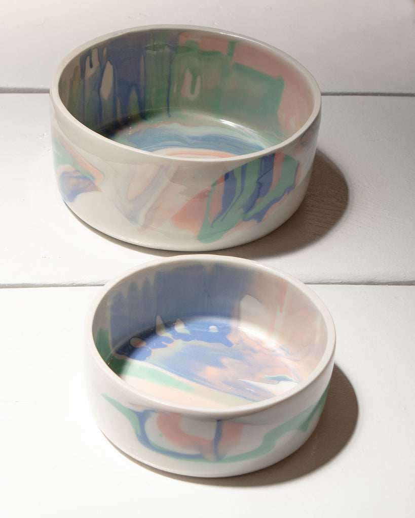 Handmade Ceramic Rainbow Dog Bowl (Made in the USA) Eat REX DESIGN   