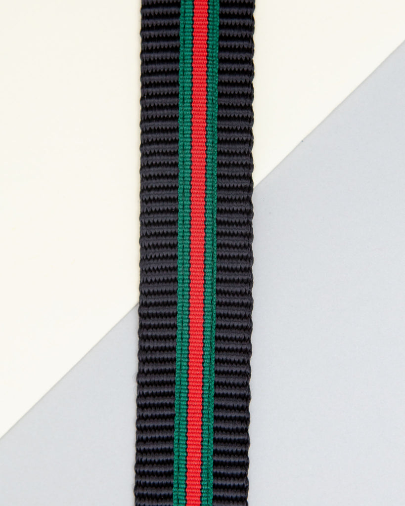 Step-In Dog Harness in Luxe Green & Red Stripe (Made in NYC) WALK DOG & CO. COLLECTION   