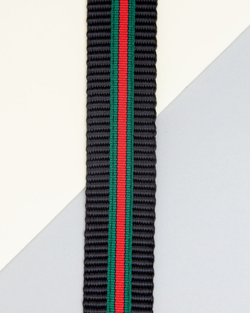 Luxe Green & Red Stripe Dog Leash (Made in NYC) WALK DOG & CO. COLLECTION   