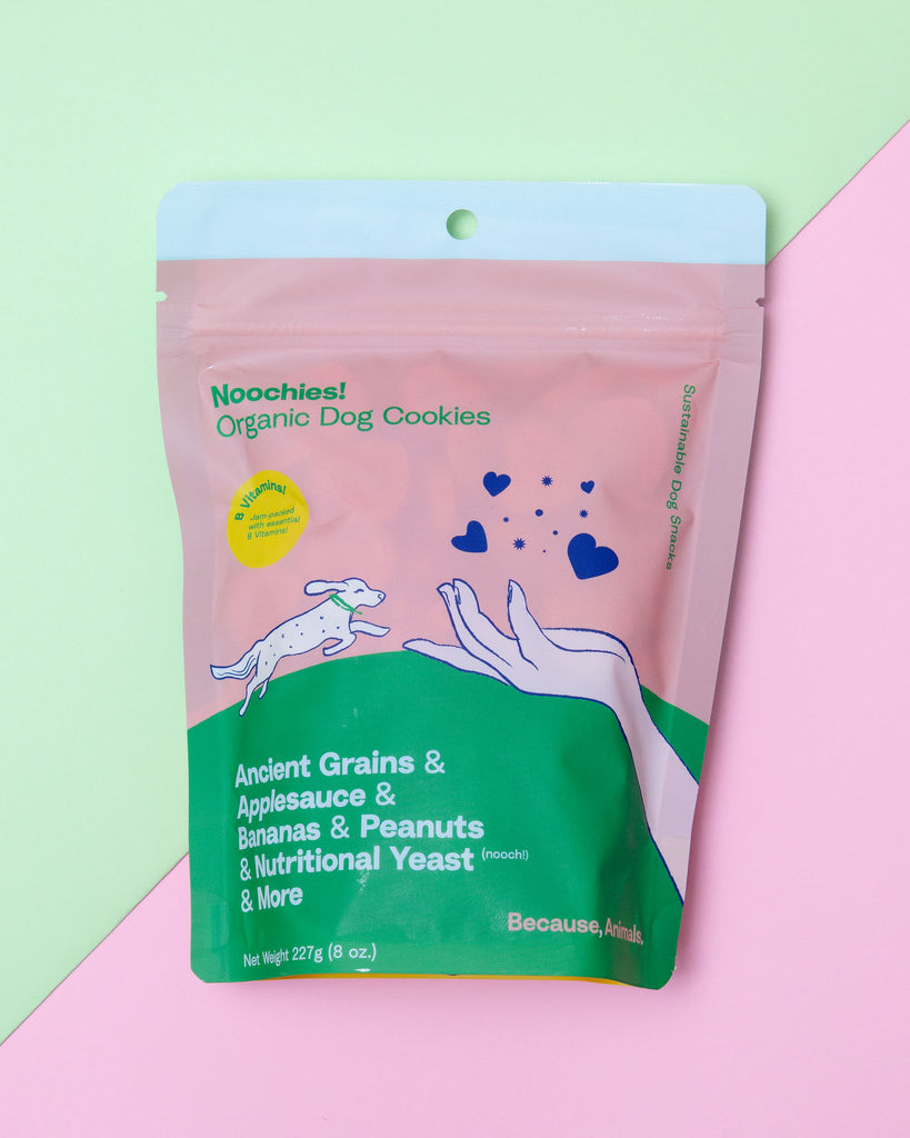 Noochies Organic Peanut Butter & Banana Dog Treats Eat BECAUSE ANIMALS   