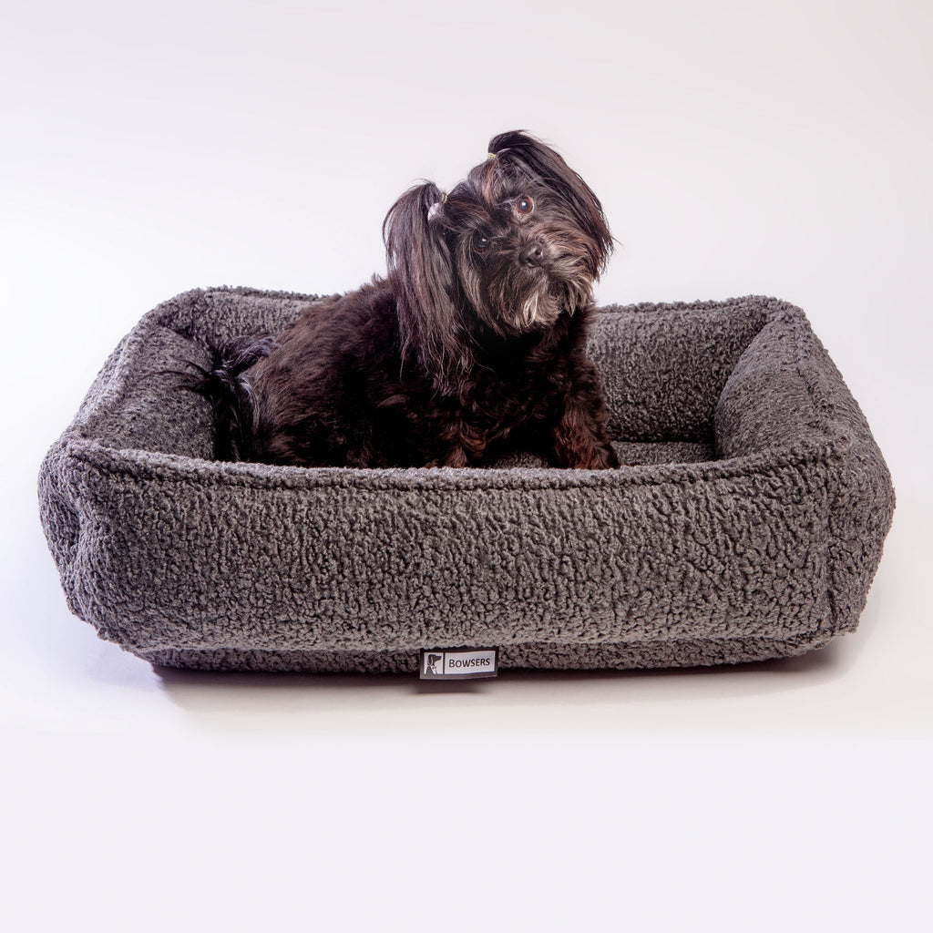 Urban Lounger Dog Bed in Grey Sheepskin (Direct Ship) HOME BOWSER'S PET PRODUCTS Small  