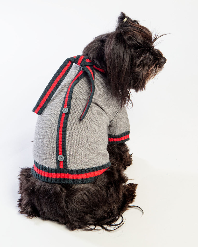 Luxe Stripe Tie Dog Sweater << FINAL SALE >> Wear BELLA BEAN   