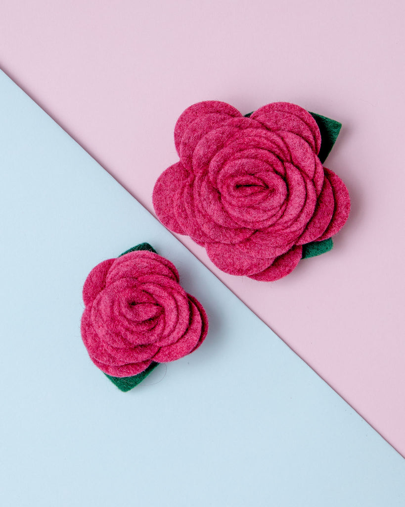 Pink Roses on Pink Floral Dog Collar