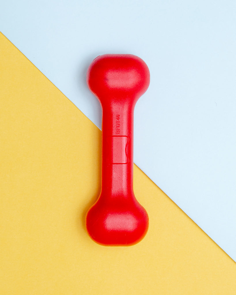 The Perfect Bone Dog Toy in Red (Made in the USA) Play JERSEY DOG CO.   