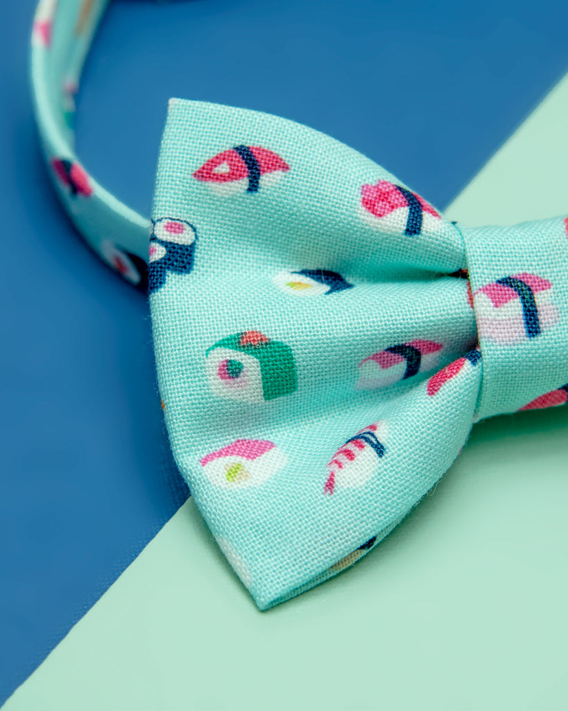 Sushi Style Cat Collar and Bowtie Set (Made in the USA) CAT WHISKERS CRAFTS   