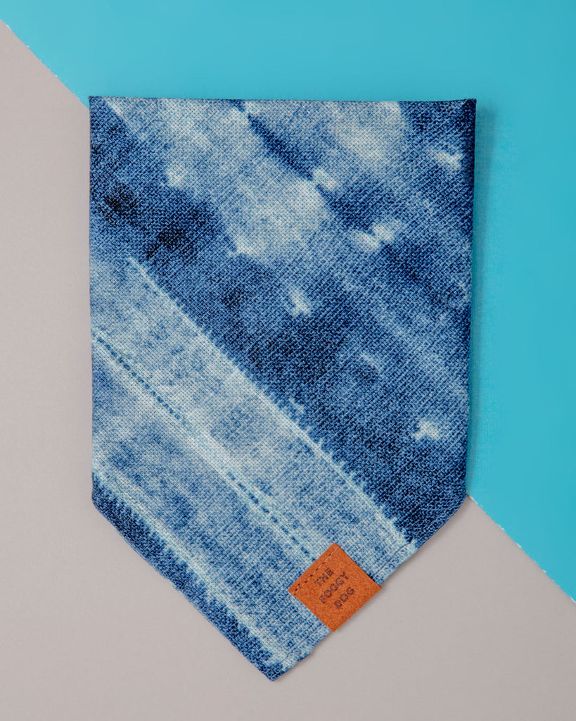 Indigo Mud Cloth Dog Bandana<br>(Made in the USA) Wear THE FOGGY DOG   