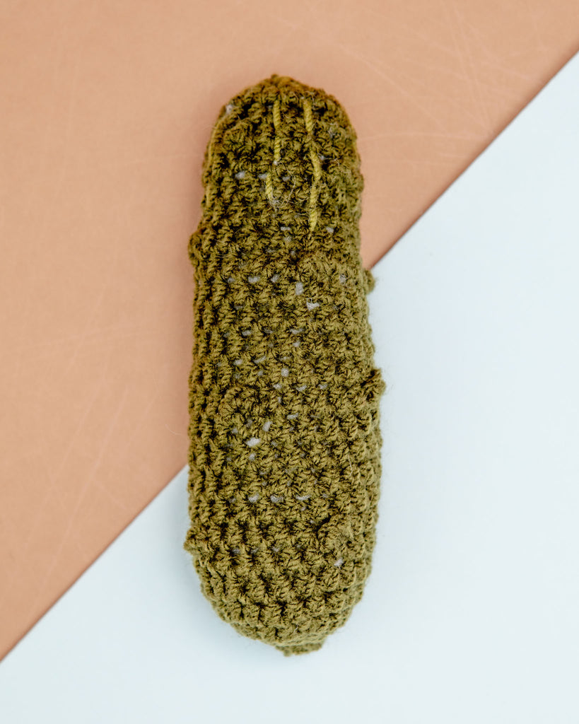 Hand-Knit Pickle Squeaky Dog Toy (FINAL SALE) Play SILK ROAD BAZAAR   