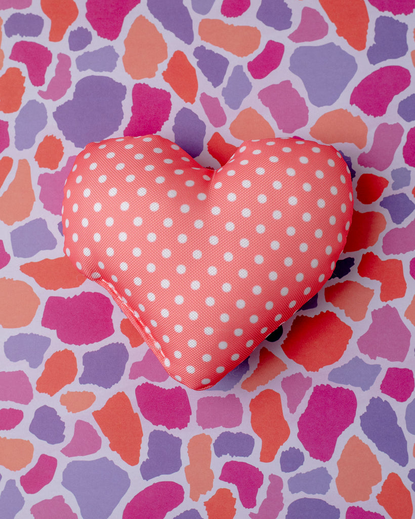 Dear & Dotty Heart-Shaped Dog Toys in Peach, Sunshine, or Lilac (Made in the USA) << CLEARANCE >> Play BARKWELL   