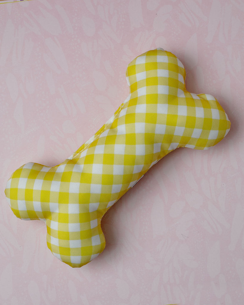 Sweet Sunshine Plaid Dog Bone Toy (Made in the USA) << CLEARANCE >> Play BARKWELL   