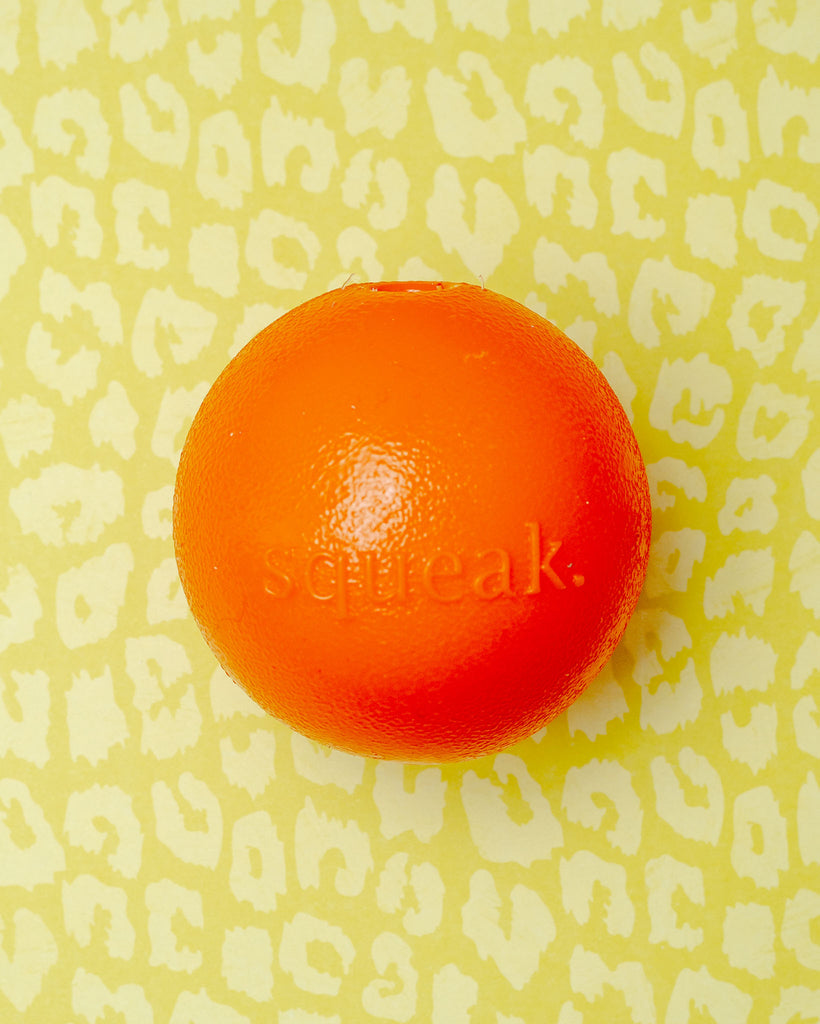 Orange Orbee-Tuff Squeak Dog Ball (Made in the USA) Play PLANET DOG   