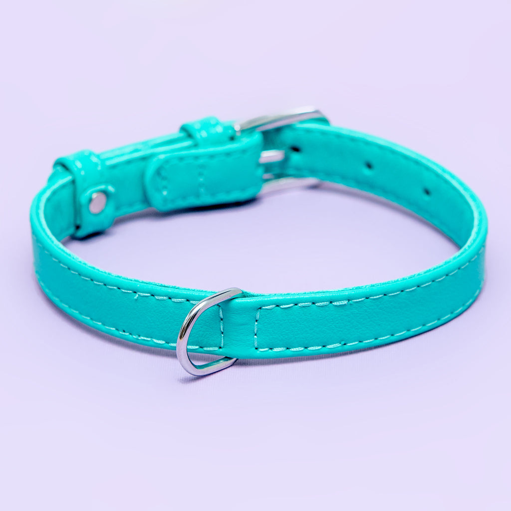 Spearmint Leather Dog Collar << CLEARANCE >> WALK WAU DOG   