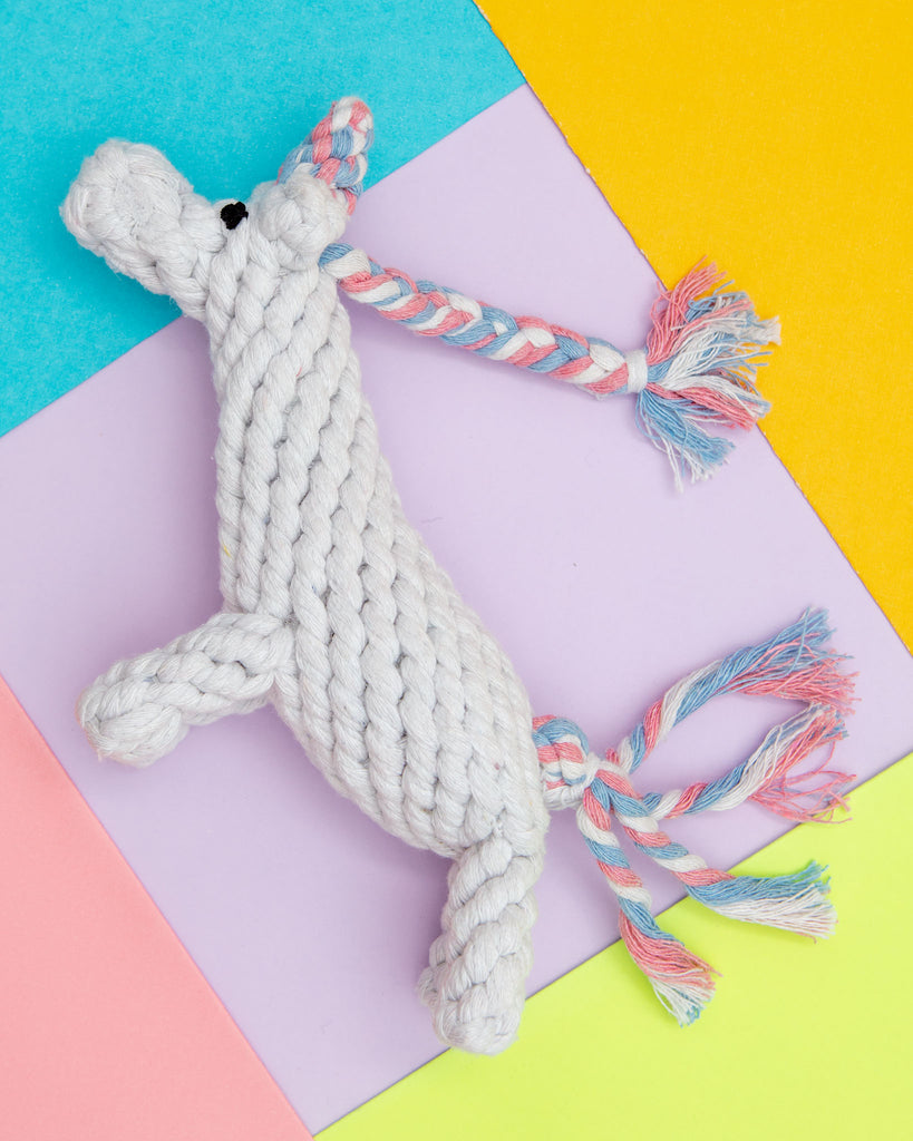 Unicorn Rope Dog Toy Play JAX & BONES   