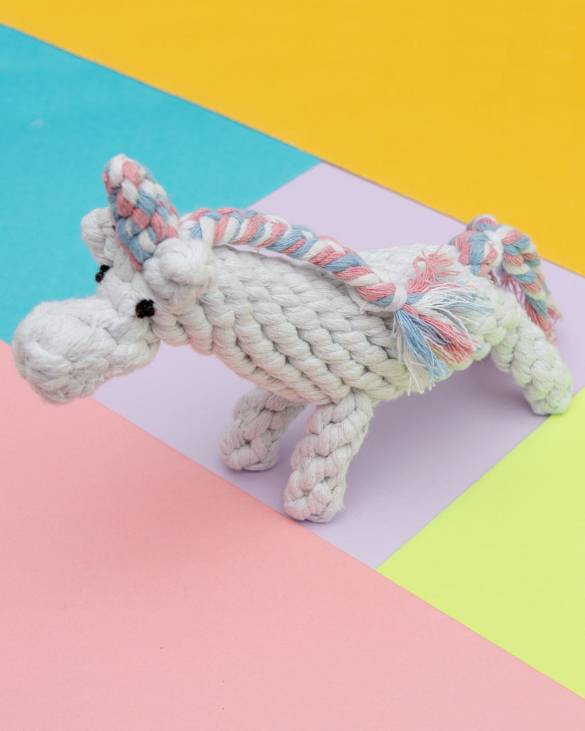 Unicorn Rope Dog Toy Play JAX & BONES   