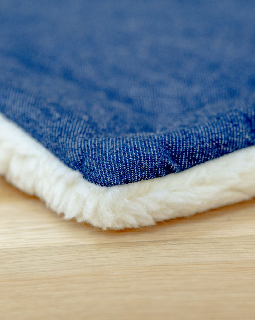 Blue Denim & Shearling Pet Napping Mat (Made in the USA) HOME MUTTS & MITTENS   