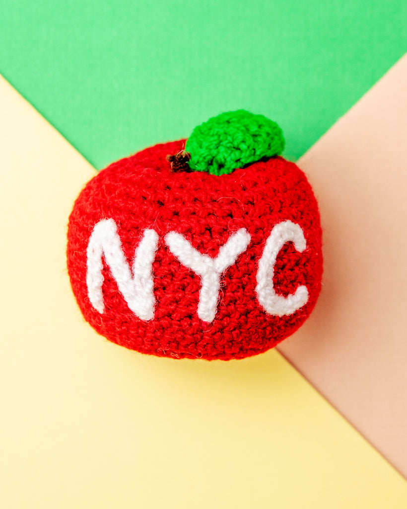 Take a Bite of the Little Apple NYC Dog Squeaky Toy (Dog & Co. Exclusive) Play SILK ROAD BAZAAR for DOG & CO.   