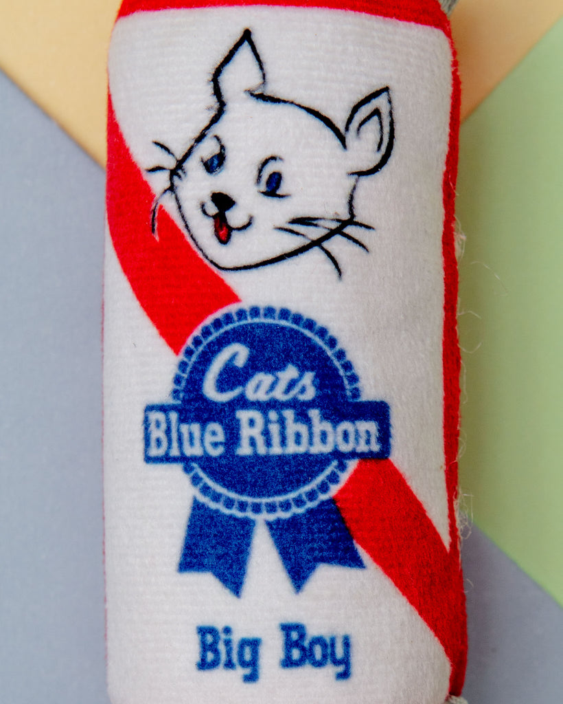 Blue Ribbon Crinkle Plush Cat Toy w/ Catnip Play Huxley & Kent   