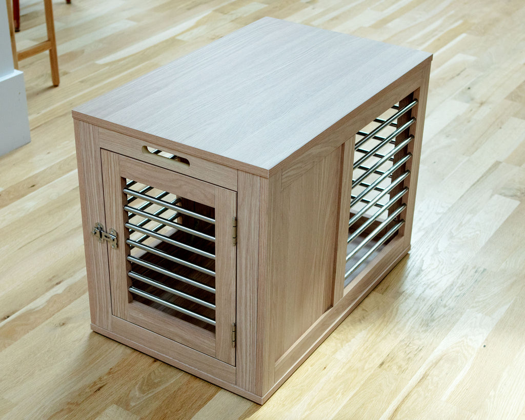 Moderno Dog Crate in White Oak<br>(Direct Ship) Dog Beds BOWSER'S PET PRODUCTS   