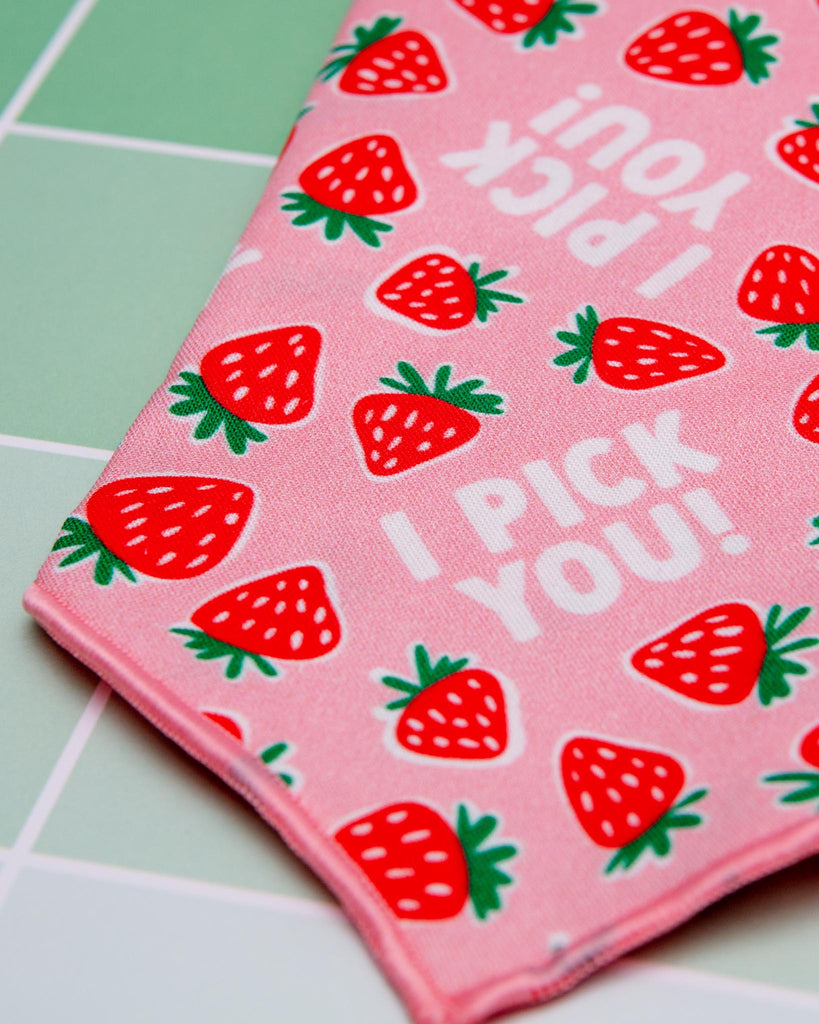 I Pick You! Strawberry Dog Bandana<br>(Made in the USA) (FINAL SALE) Wear THE SOCIAL DAWG   