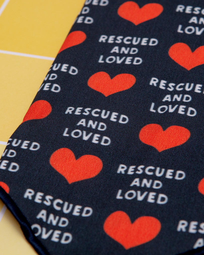Rescued & Loved Dog Bandana (Made in the USA) (FINAL SALE) Wear THE SOCIAL DAWG   