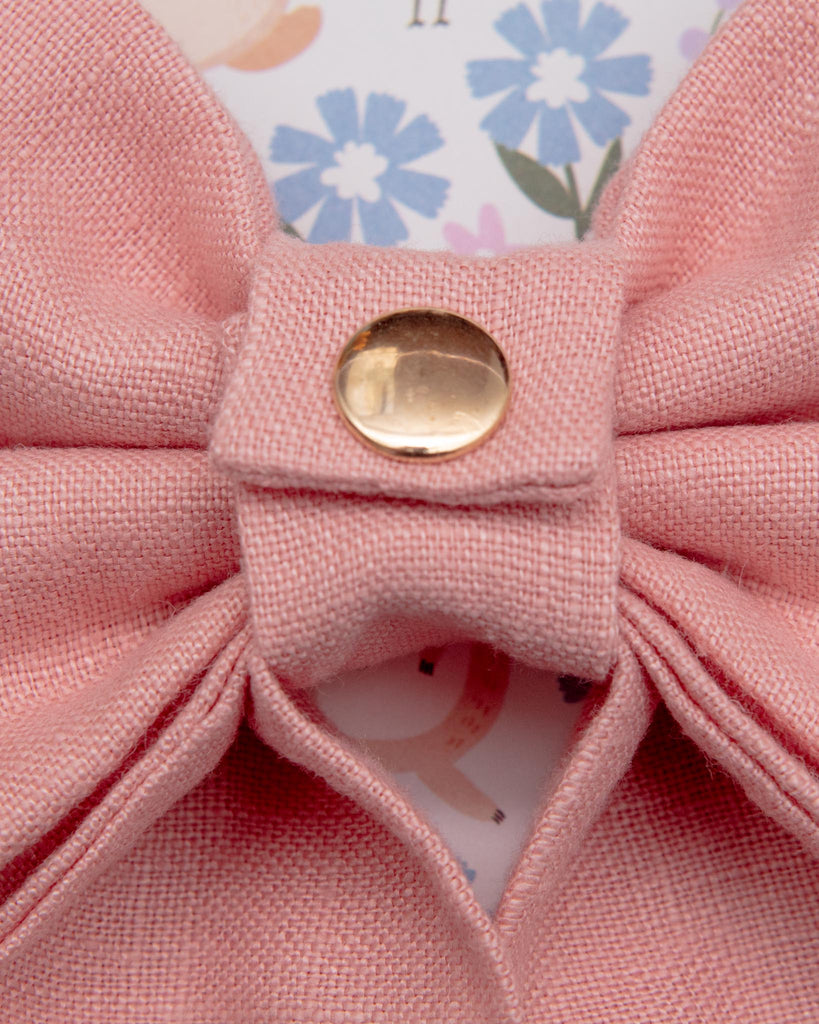 Peach Pink Linen Dog Sailor Bow Tie<br>Made in the USA) Wear SUNNY TAILS   