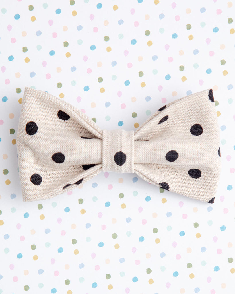 Canvas Dog Bow Tie In Polka Dot<br>(Made in the USA) Wear MIMI GREEN   