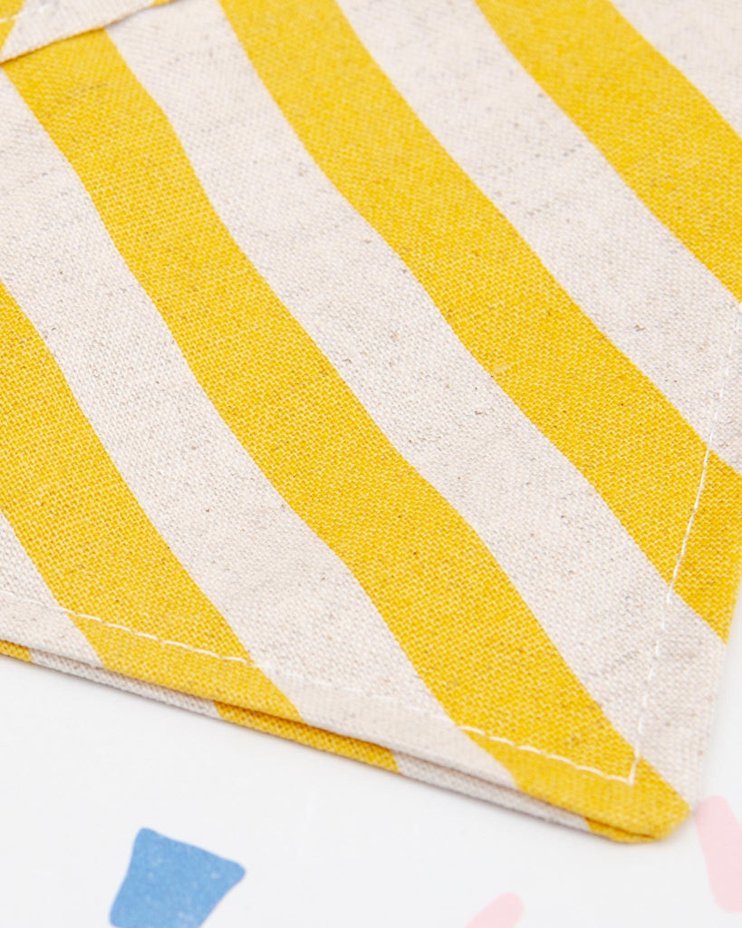 Stripe Canvas Dog Bandana in Yellow (Made in the USA) (FINAL SALE) Wear MIMI GREEN   