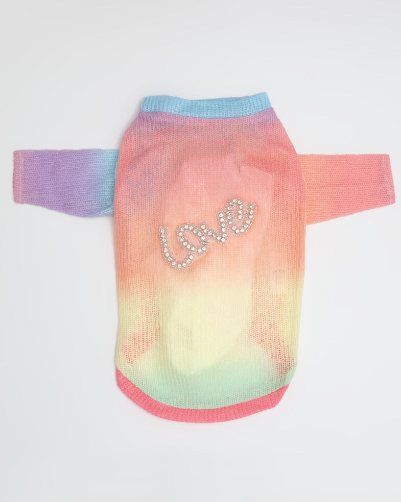 Love Rainbow Ombre Dog Sweater (CLEARANCE) Wear HELLO DOGGIE   