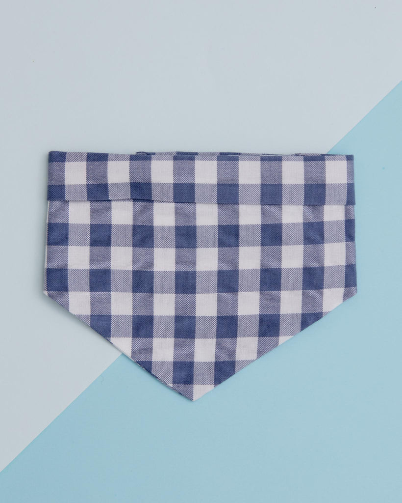 Spring Dog Bandana in Blueberry Gingham<br>(Made in the USA) (FINAL SALE) Wear MODERN BEAST   