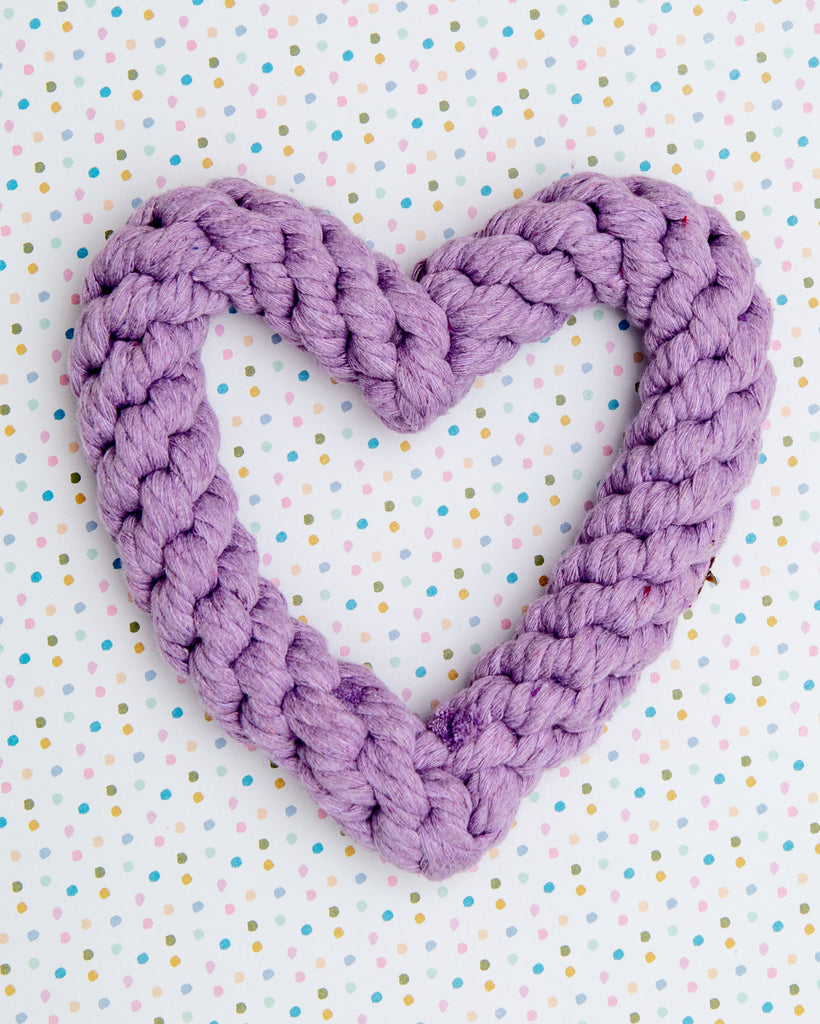 Heart Rope Toy in Purple (7") Play JAX & BONES   