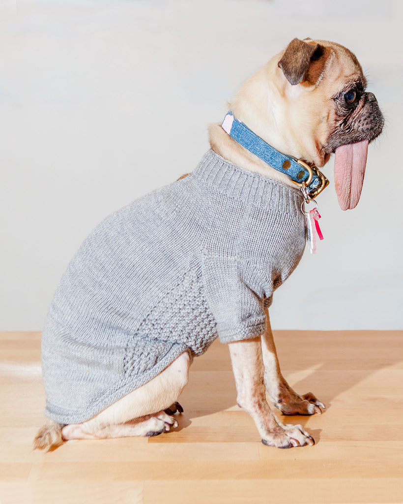 The Mabel Dog Sweater in Grey (Made in the USA) << FINAL SALE >> Wear DOG & CO. COLLECTION   