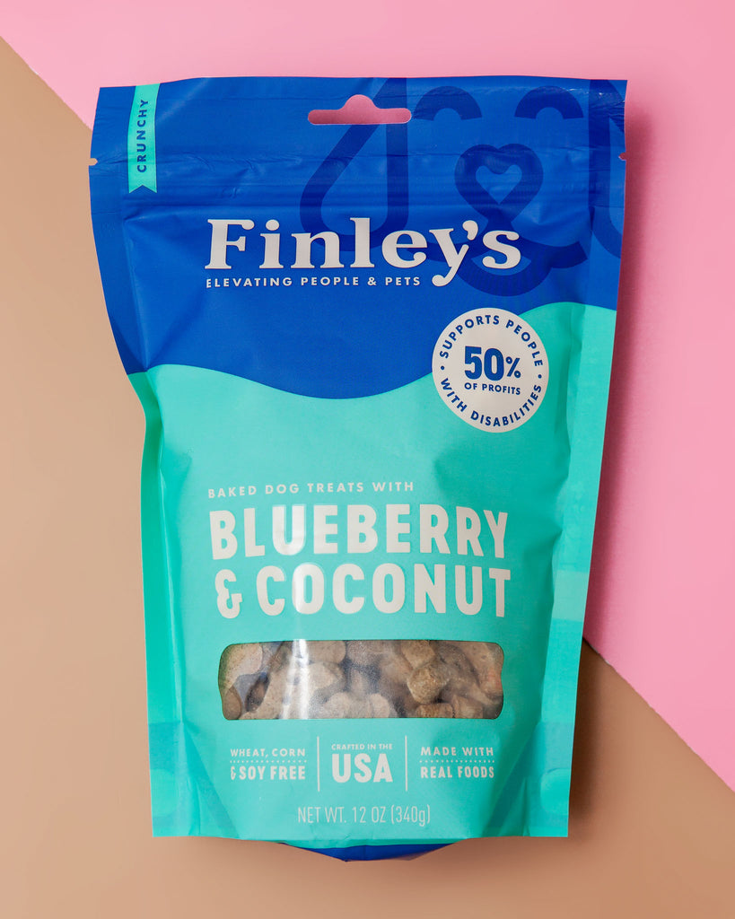 Blueberry & Coconut Crunchy Dog Biscuits Eat FINLEY'S BARKERY   