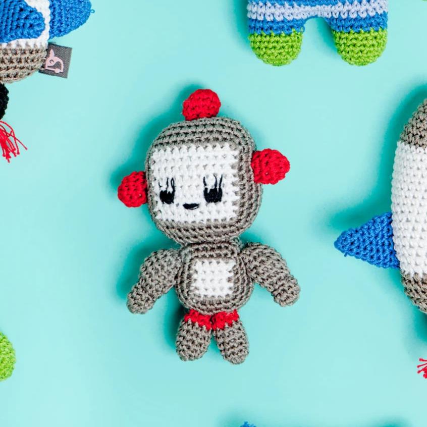 Baby Bot Organic Knit Dog Toy Play KNIT KNACKS   
