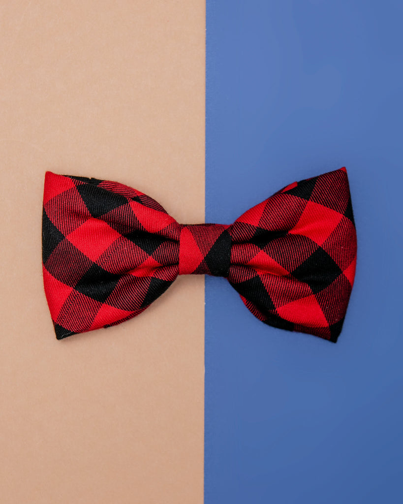 Buffalo Plaid Dog Bow Tie Wear THE FOGGY DOG   