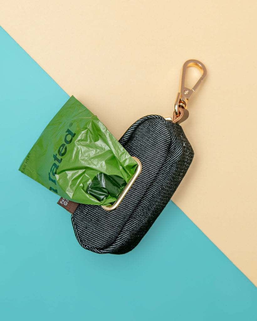 Proper Pup Poo Bag Dispenser in Dark Denim WALK P.L.A.Y.   