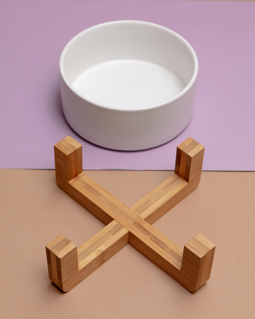 Bowl + Stand in Eggshell and Bamboo (Single) Eat MIDLEE   