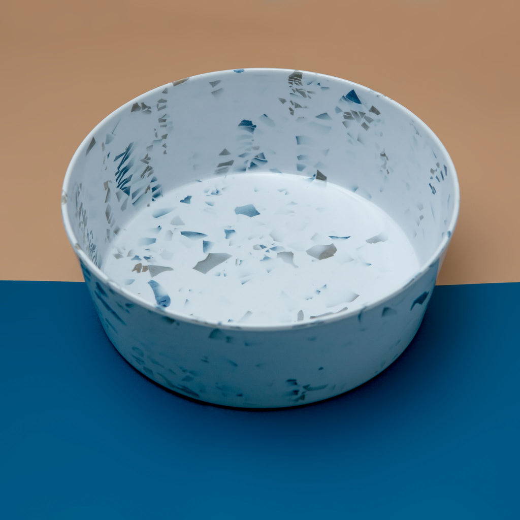 Melamine Dog Bowl in Blue Terrazzo (FINAL SALE) Eat TARHONG   